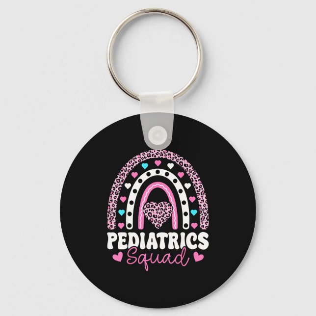 Rainbow Pediatrics Squad - Valentine's Day Pediatr Key Ring (Front)