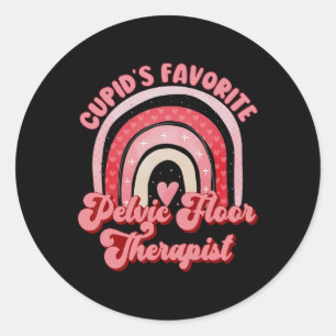 Rainbow Pelvic Floor Physical Therapist Valentine  Classic Round Sticker