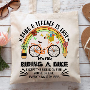 rainbow pencil Teacher Appreciation,funny Teacher Tote Bag
