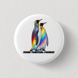 Rainbow Penguin Pride Stand Together 3 Cm Round Badge