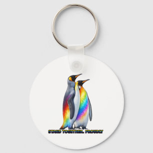 Rainbow Penguin Pride – Stand Together Key Ring