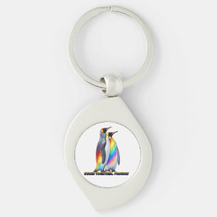 Rainbow Penguin Pride – Stand Together Proudly Key Ring