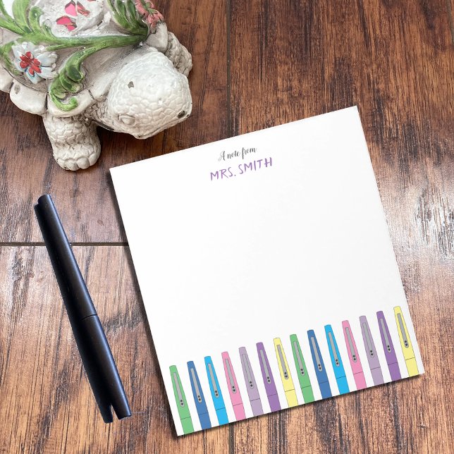 Rainbow Pens Personalised Teacher Notepad (Creator Uploaded)