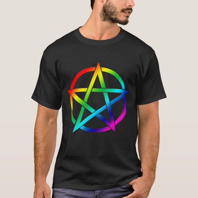 Rainbow Pentacle for Dark Shirts (Front)