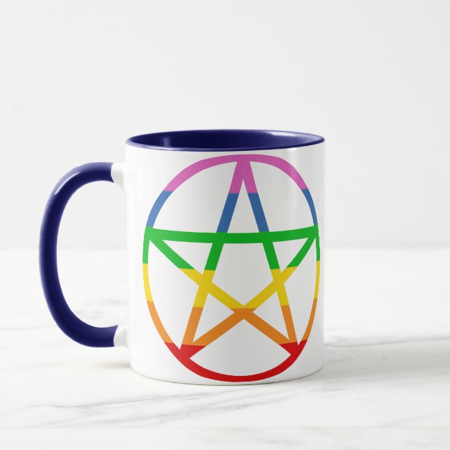 Rainbow Pentacle Mug (Left)
