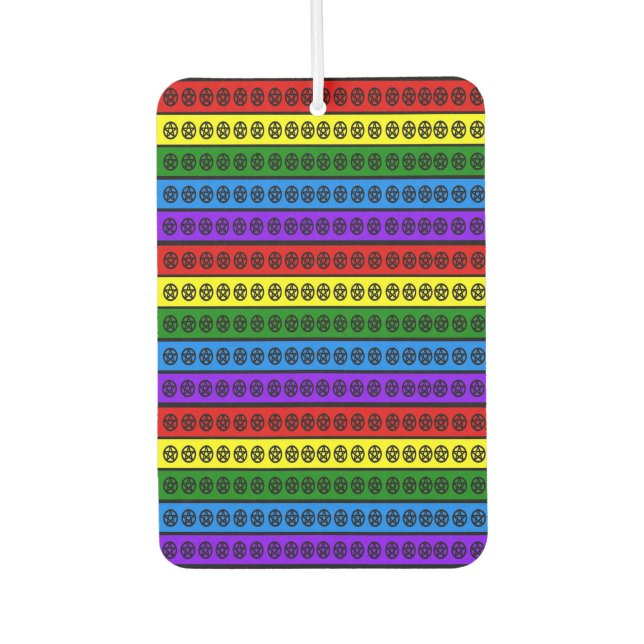 Rainbow Pentacles Car Air Freshener (Front)