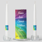 Rainbow Personalise Monogram Wedding Unity Candle