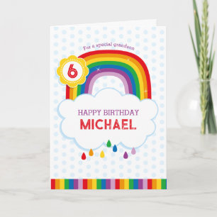 Rainbow Personalised Birthday Card for Kids