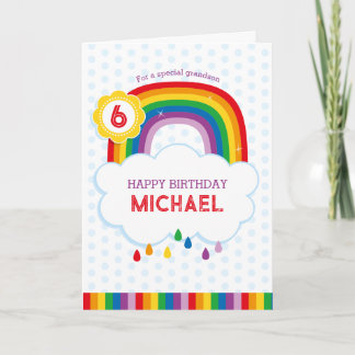 Rainbow Personalised Birthday Card for Kids