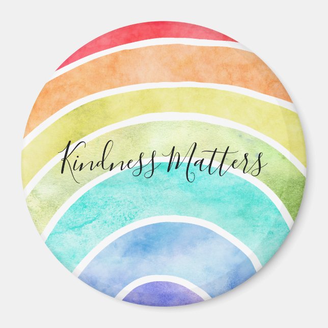 Rainbow personalised inspirational quote magnet (Front)