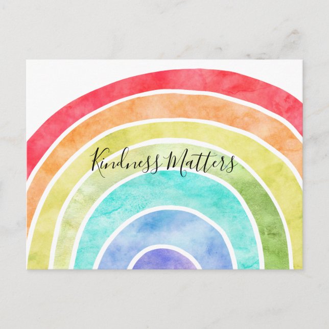Rainbow personalised inspirational quote postcard (Front)