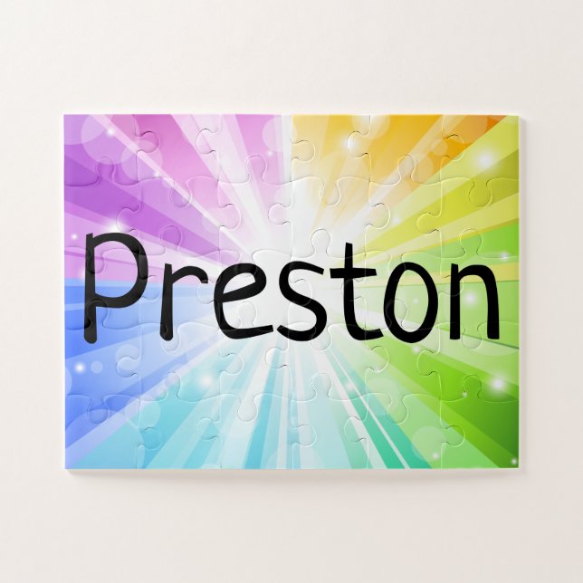 Rainbow Personalised Kids Children's Name Puzzle (Horizontal)