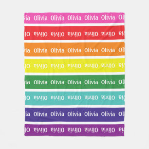 Rainbow Personalised Kids Name Blanket Gift