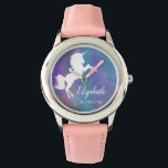 Rainbow Personalised Magical Unicorn Birthday Watch<br><div class="desc">Personalise this colourful unicorn themed watch for your daughter. Customise as desired.</div>
