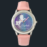 Rainbow Personalised Magical Unicorn Birthday Watch<br><div class="desc">Personalise this colourful unicorn themed watch for your daughter. Customise as desired.</div>