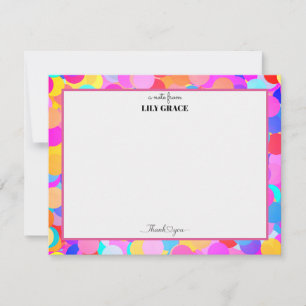 Rainbow Personalised Name Monogram, Thank You Gift Card
