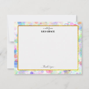 Rainbow Personalised Name Monogram, Thank You Gift Card
