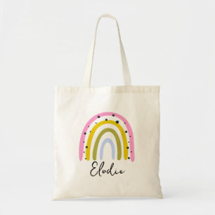 Rainbow Personalised Name Tote Bag Custom Gift