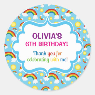 Rainbow personalised personalised cute cloud seals
