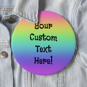 Rainbow Personalised Pin-On Button