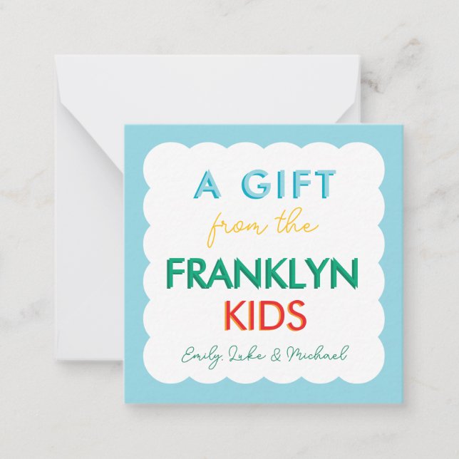 Rainbow Personalised Sibling Gift Enclosure Card (Front)