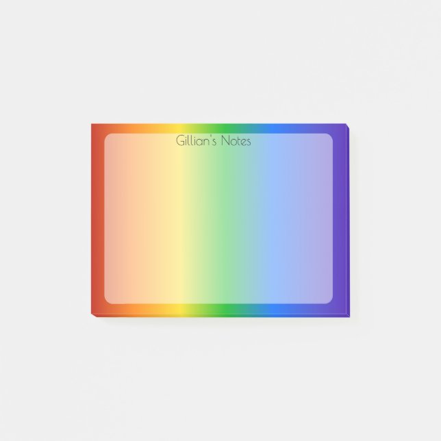 Rainbow Personalized Post-it Notes (Front)