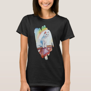 Rainbow Pet Bridge White Cat Water Magical Pastel T-Shirt