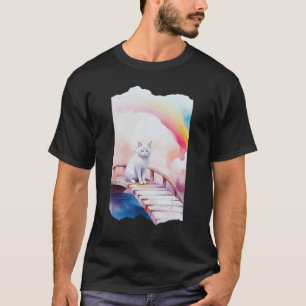 Rainbow Pet Bridge White Cat Water Magical Pastel T-Shirt