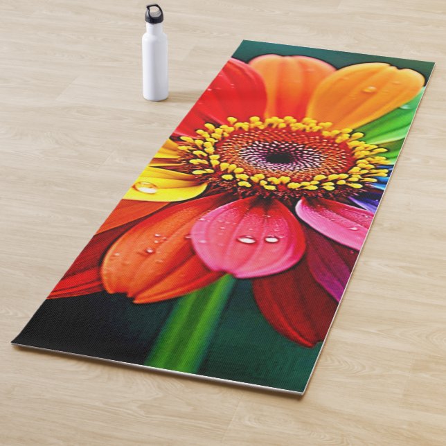 Rainbow Petal Flower Art Yoga Mat (In Situ)