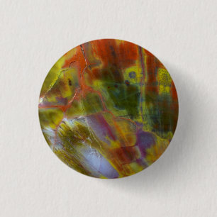 Rainbow Petrified Wood 3 Cm Round Badge