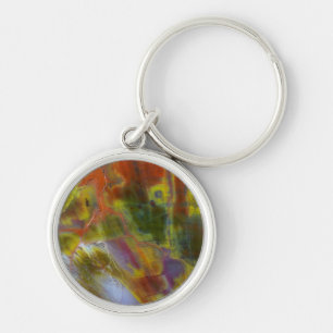 Rainbow Petrified Wood Key Ring
