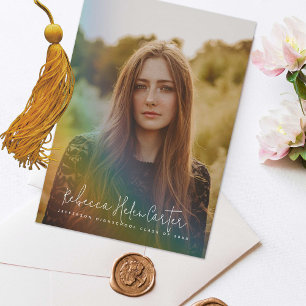 Rainbow Photo Graduation Announcement