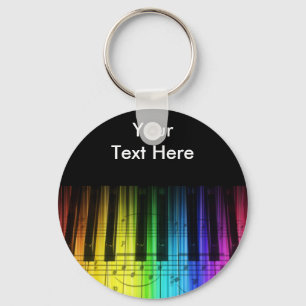 Rainbow Piano Keyboard and Notes Key Ring