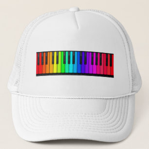Rainbow Piano Keyboard Hat