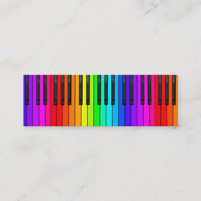 Rainbow Piano Keyboard Mini Business Card (Front)