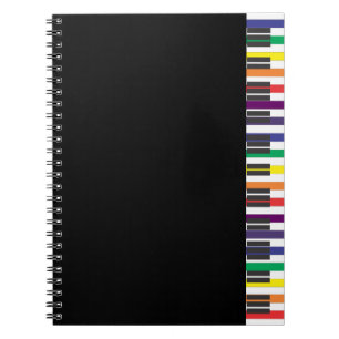 Rainbow Piano Keys Spiral Notebook