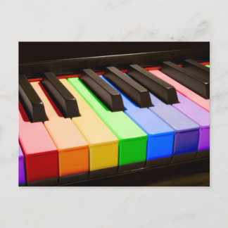 Rainbow Piano Postcard