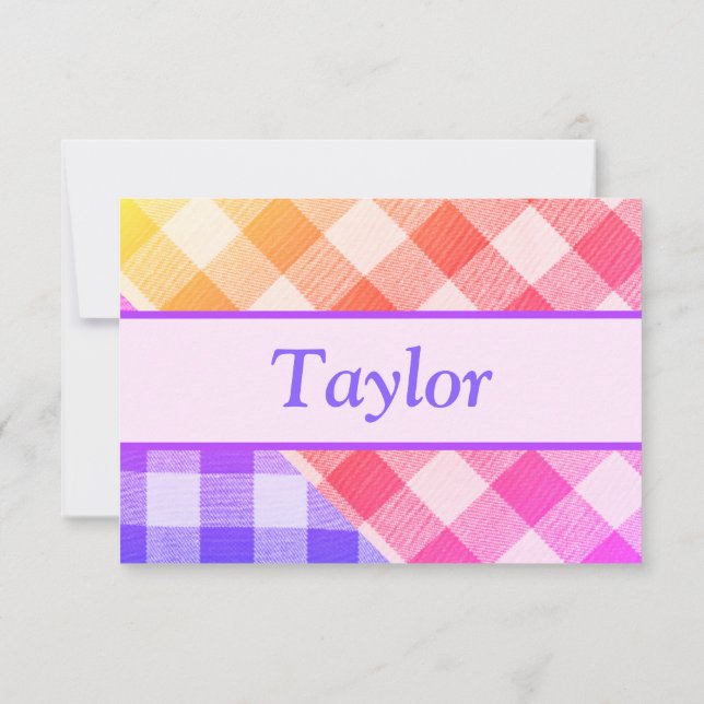 Rainbow Picnic Diagonal  Small Thank You Card (Back)