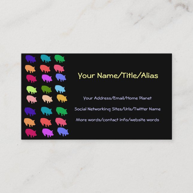 Rainbow Pigs Business Card (Front)