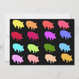 Rainbow Pigs Invitation