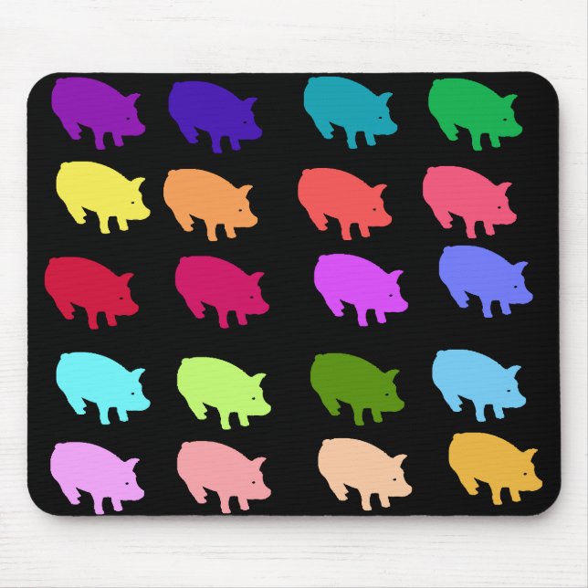 Rainbow Pigs Mouse Pad (Front)