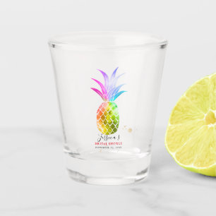 Rainbow Pineapple Wedding Party Gift Shot Glass