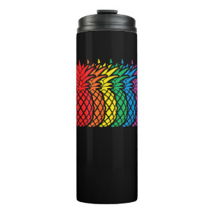 Rainbow Pineapples Aloha Hawaiian Gay Pride Month Thermal Tumbler