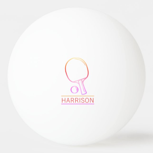 Rainbow Ping Pong Emblem Personalised White Ping Pong Ball (Front)