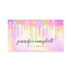 Rainbow pink holographic glitter drips makeup hair
