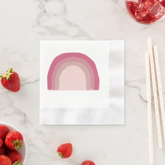 Rainbow Pink Ombre Painting Napkin (Insitu)