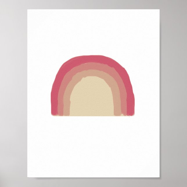 Rainbow Pink Ombre Painting Nursery Art Poster (Front)