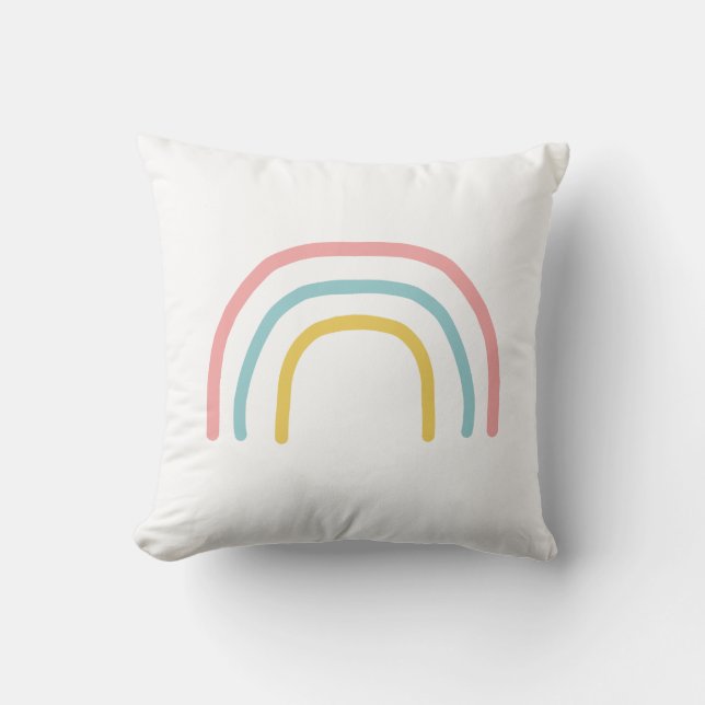 Rainbow Pink Pastel Painting Pattern Throw Pillow (Front)