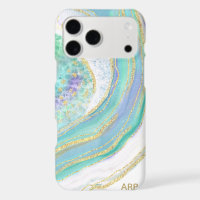 *~* Rainbow Pink Purple  Agate Gold Glitter Pastel