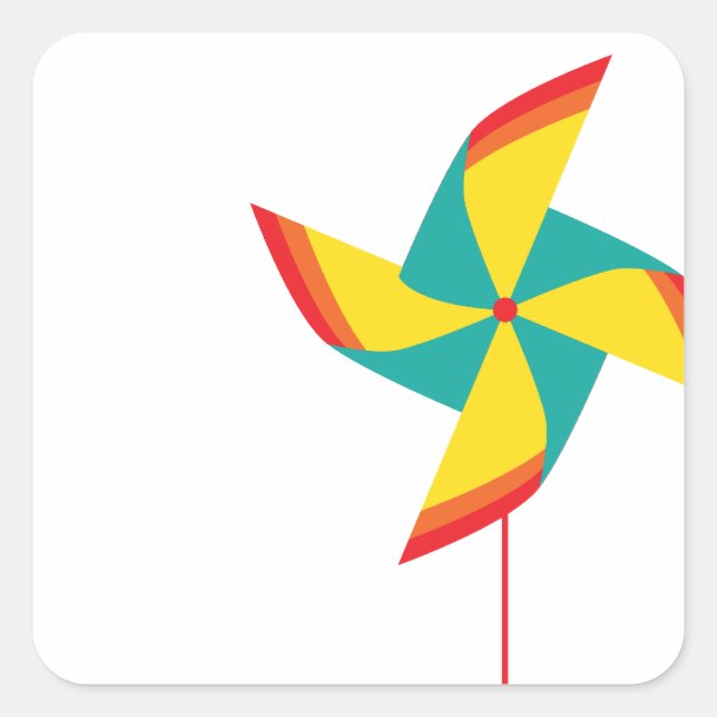 rainbow pinwheel square sticker (Front)